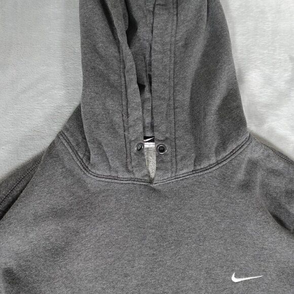 Vintage Nike Swoosh Pullover Hoodie Mens M Streetwear Embroidered Gray - Picture 3 of 11